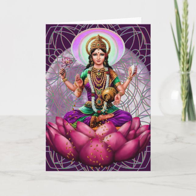 Goddess Lakshmi - Fortune greeting card (Front)
