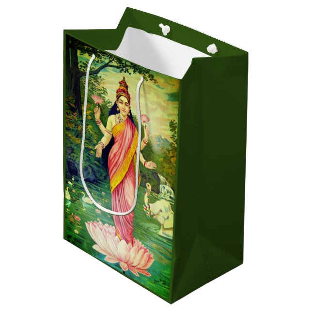 Goddess Lakshmi Medium Gift Bag (Front Angled)