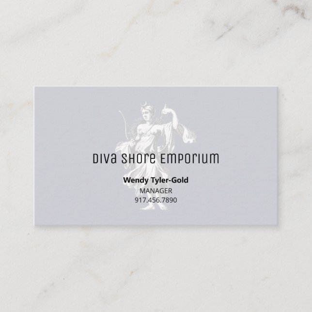 Goddess Luna Blue Watermark Business Card (Front)