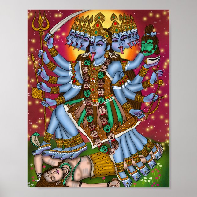 Goddess Mahakali Poster | Fierce Hindu Devi Kali S (Front)