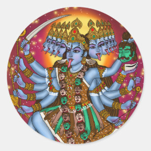 Goddess Mahakali Sticker   Fierce Hindu Devi Kali