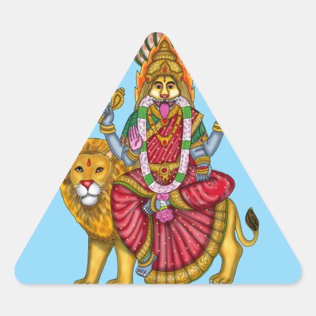 Goddess Narasimhi Divine Protection Art  Triangle Sticker (Front)
