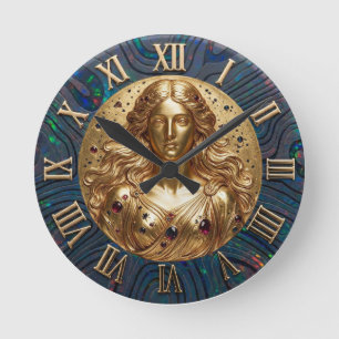 Goddess Nyx Black Opal Dial Pocket  Round Clock