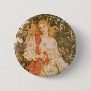 Goddess of Blossoms and Flowers, Flora by Morgan 6 Cm Round Badge