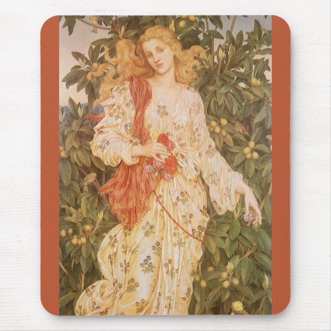 Goddess of Blossoms and Flowers, Flora by Morgan Mouse Mat (Front)