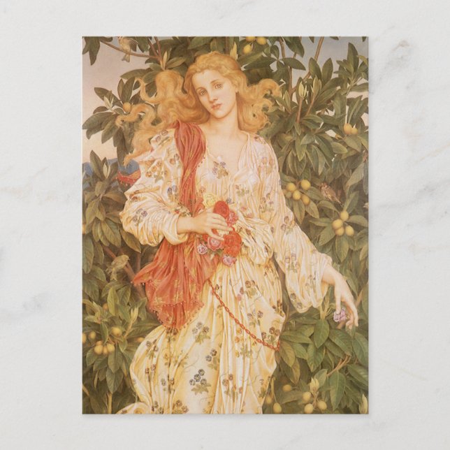 Goddess of Blossoms and Flowers, Flora by Morgan Postcard (Front)