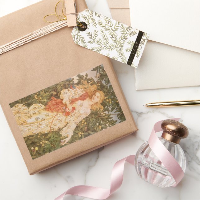 Goddess of Blossoms and Flowers, Flora by Morgan Rectangular Sticker (Gifting)