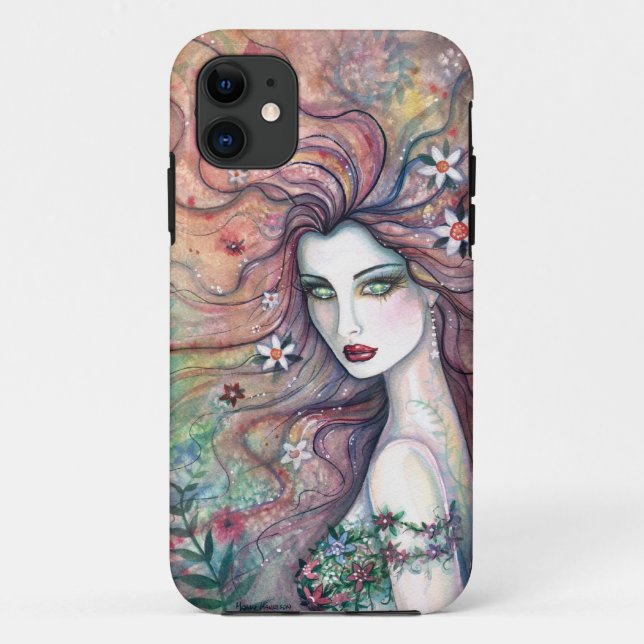 Goddess of Flowers Fairy Fantasy Art iPhone Case (Back)