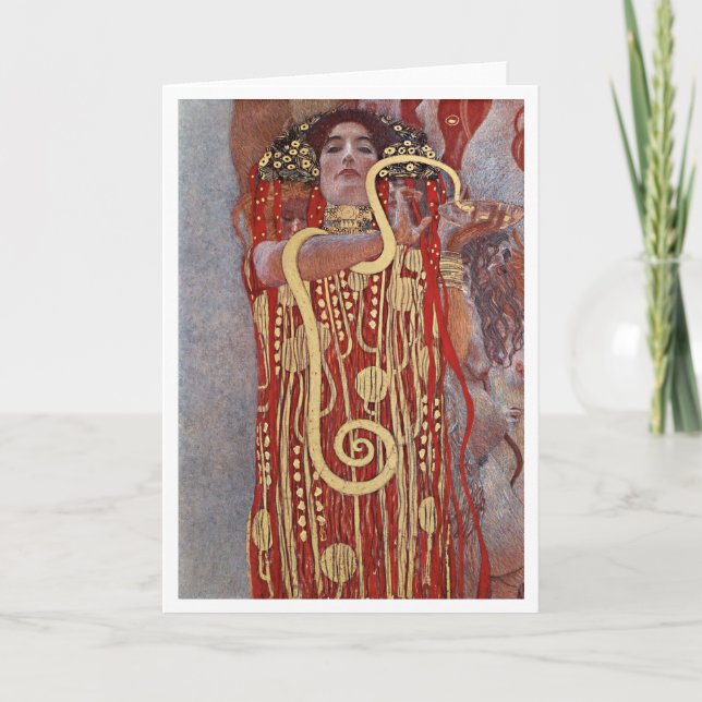 Goddess of Health, Hygieia (Salus), Gustav Klimt Card (Front)