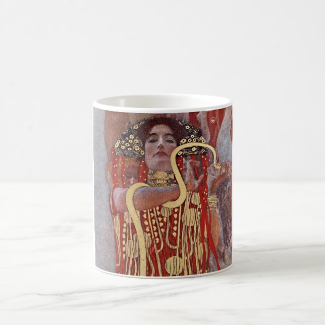 Goddess of Health, Hygieia (Salus), Gustav Klimt Coffee Mug (Center)