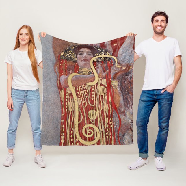 Goddess of Health, Hygieia (Salus), Gustav Klimt Fleece Blanket (In Situ)