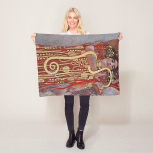 Goddess of Health, Hygieia (Salus), Gustav Klimt Fleece Blanket