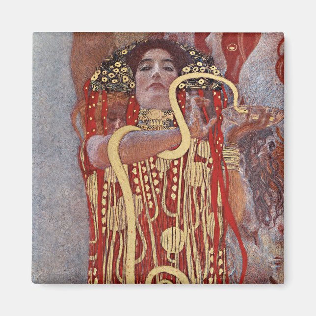 Goddess of Health, Hygieia (Salus), Gustav Klimt Magnet (Front)