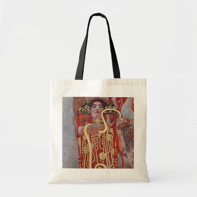 Goddess of Health, Hygieia (Salus), Gustav Klimt Tote Bag (Front)