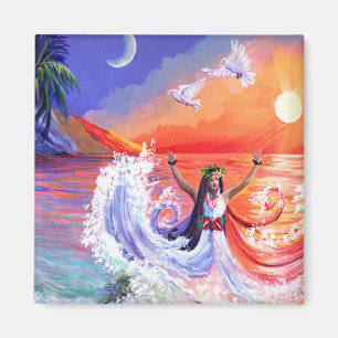 Goddess of Intuition at Hawaii Beach Magnet