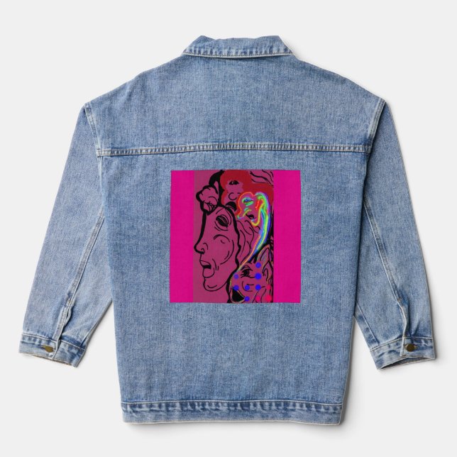 Goddess of Land and Sea Denim Jacket (Back)