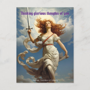 Goddess of Liberty and Freedom painting Postcard