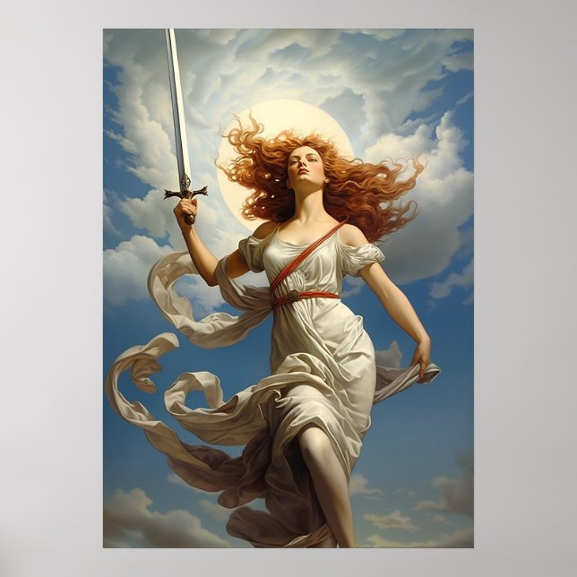 Goddess of Liberty and Freedom painting Poster (Front)