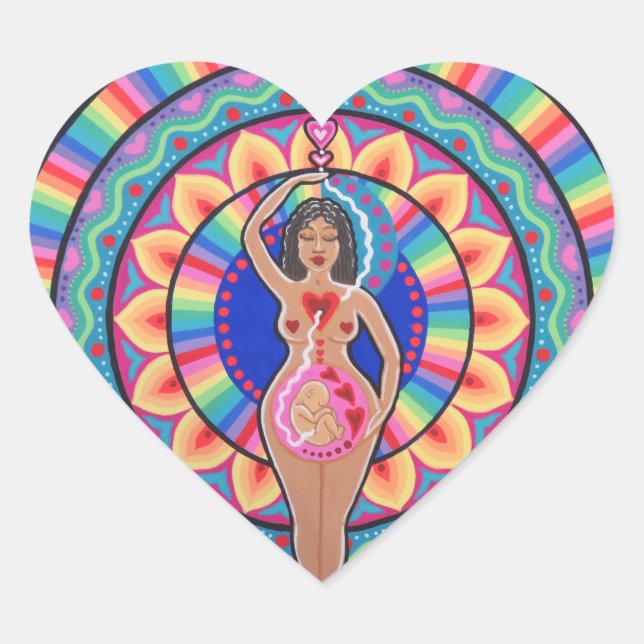 Goddess of Life and Love Heart Sticker (Front)