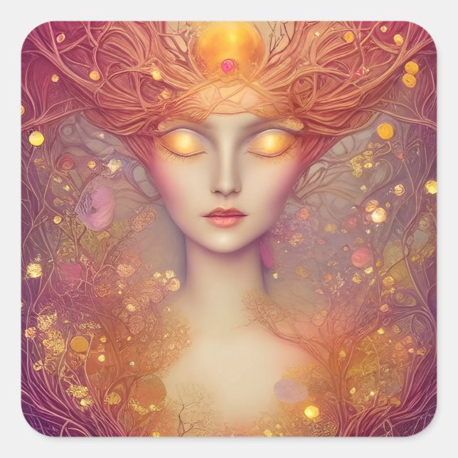 Goddess of Light Square Sticker (Front)