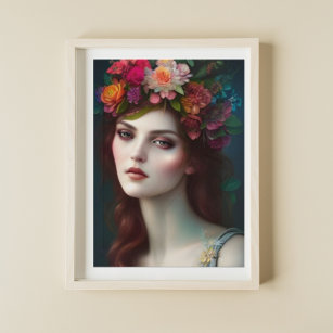 Goddess of Love Stunning Flower Portrait Poster