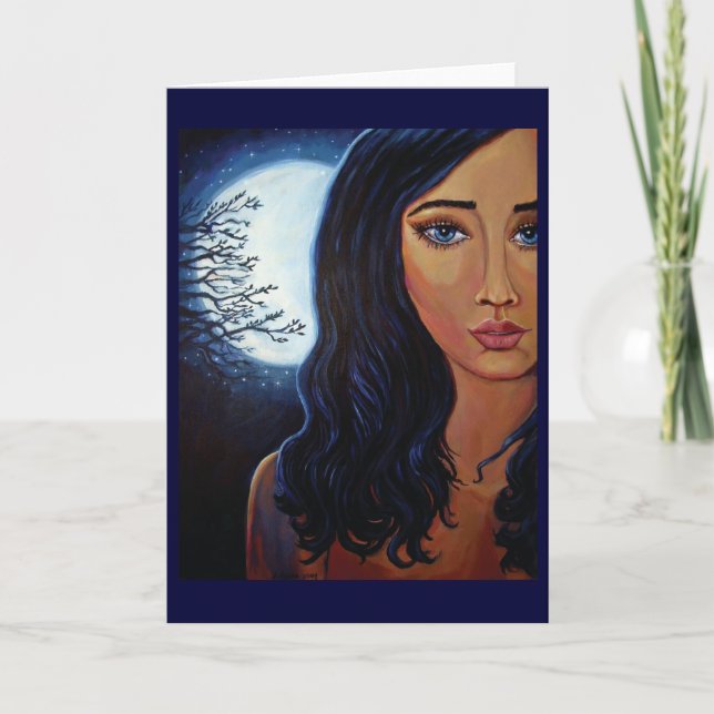 Goddess Of Moon & Stars - Greeting Card (Front)