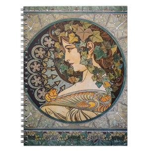 Goddess of Nature by Mucha Notebook