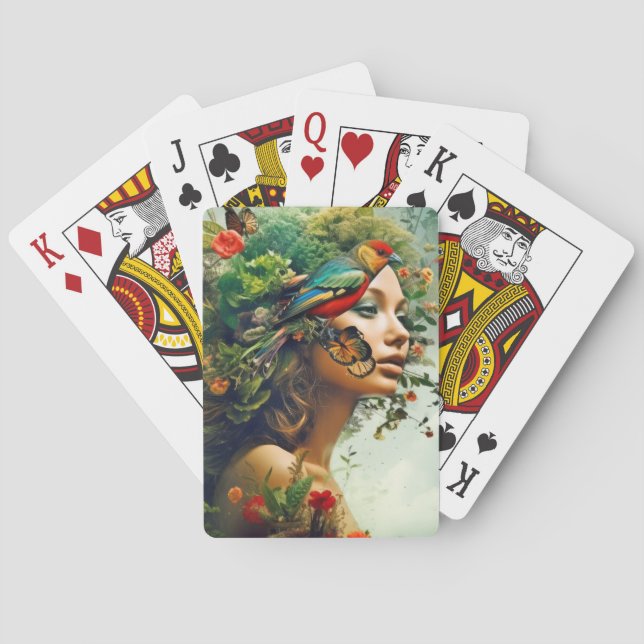 Goddess Of Nature Mystical Ethereal Fantasy World  Playing Cards (Back)