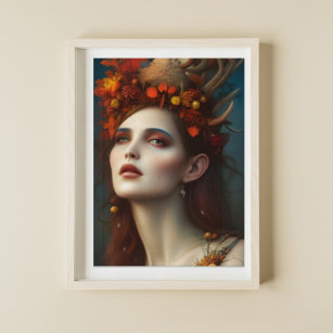 Goddess of the Harvest Fantasy Digital Art Poster