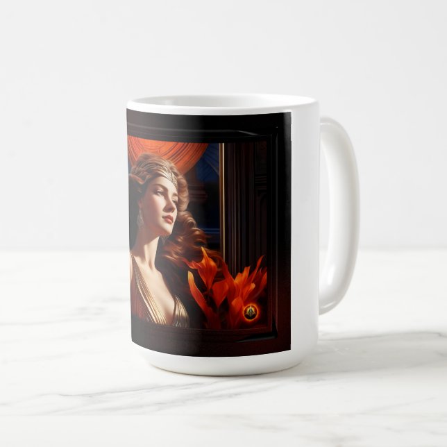 Goddess Of The Sun Art Deco Romantic Glamour Coffee Mug (Front Right)
