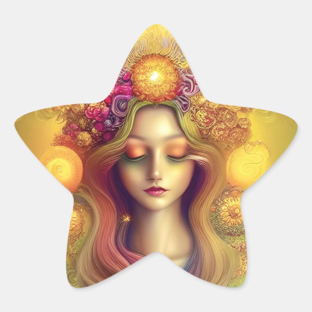 Goddess of the Sun Star Sticker (Front)