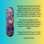 Goddess of the universe  skateboard<br><div class="desc">A cool design of a goddess of the universe, that's what I've called it anyway, you have a woman in the cosmos and the whole scene looks very cool on the deck. The words "Goddess of the universe" can be edited so you can put whatever text you want there to...</div>