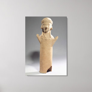 Goddess or worshipper with raised arms, figurine, canvas print
