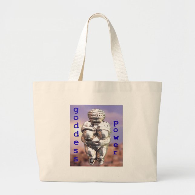 Goddess Power - Venus of Willendorf Large Tote Bag (Front)