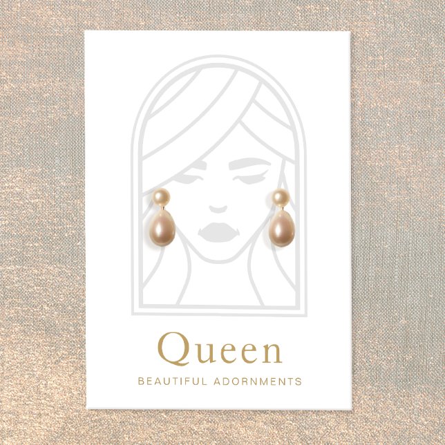Goddess Queen  White Earring Display Card (Creator Uploaded)