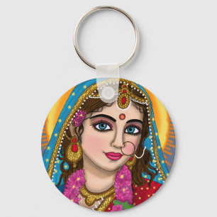 Goddess Radha Keychain   Divine Hindu Devi Radha S