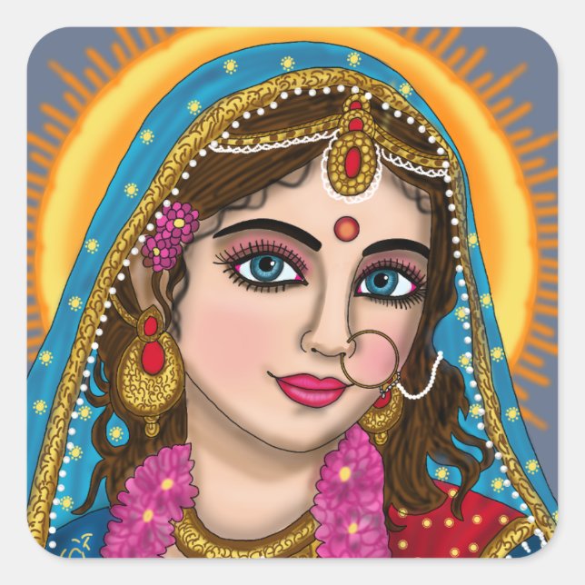Goddess Radha Sticker | Divine Hindu Devi Radha Sp (Front)