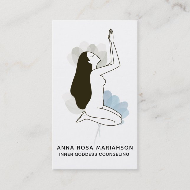 *~* Goddess Sacred Floral Pastel Meditation Spa Business Card (Front)