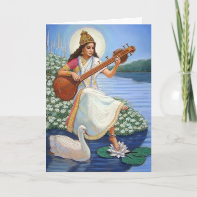 Goddess Sarasvati Card (Front)