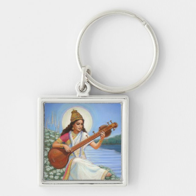 Goddess Sarasvati Key Ring (Front)