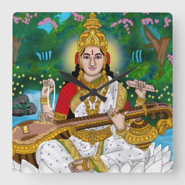 Goddess Saraswati Clock (Front)