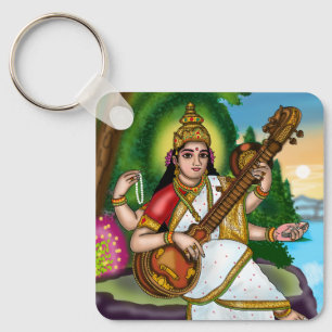 Goddess Saraswati Keychain