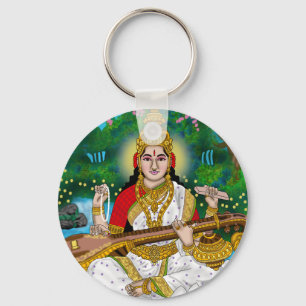 Goddess Saraswati Keychain