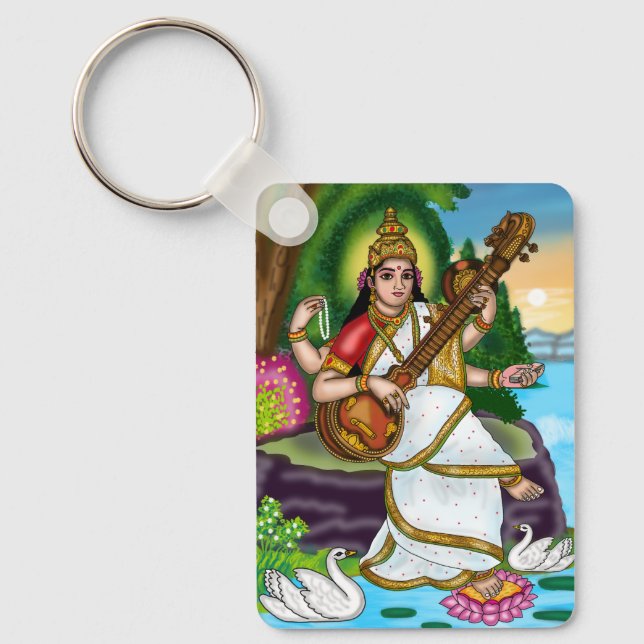 Goddess Saraswati Keychain (Front)