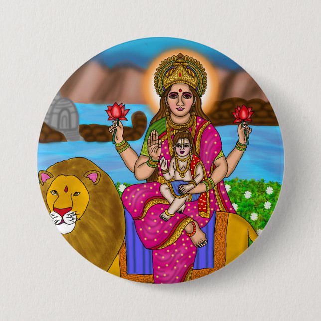 Goddess Skandamata Button (Front)