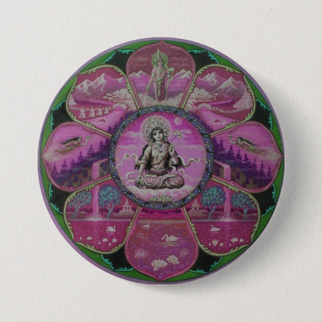 Goddess Tara Mandala 7.5 Cm Round Badge (Front)