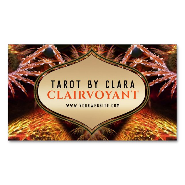 Goddess Temple Fractal Fantasy 01 Magnetic Business Card (Front)