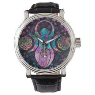 Goddess Triple moon with triskele Watch