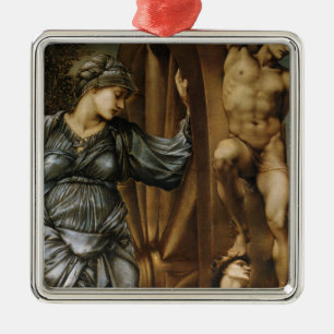 Goddess Turning the Wheel of Fortune (Burne-Jones) Metal Tree Decoration