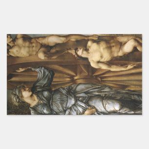 Goddess Turning the Wheel of Fortune (Burne-Jones) Rectangular Sticker